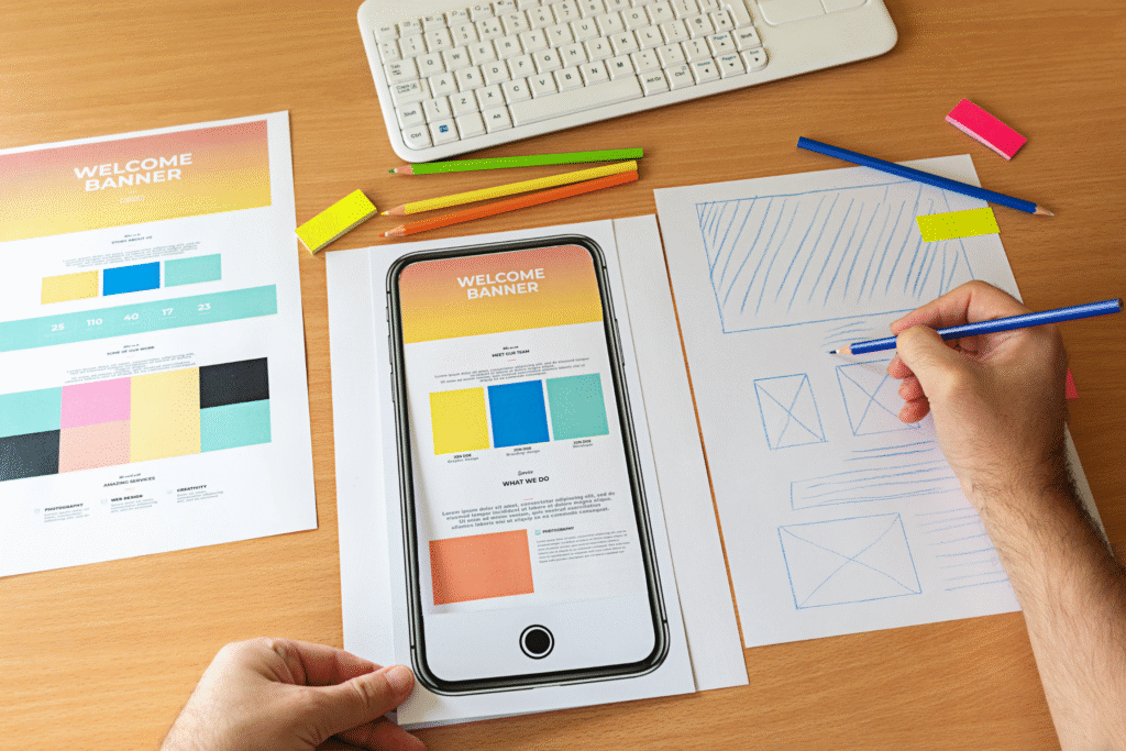 Diseño de interfaz web y móvil en proceso creativo